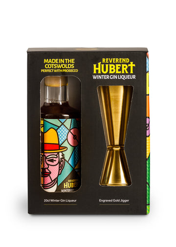 20cl Reverend Hubert Winter Gin Liqueur and Gold Jigger Gift Box Set